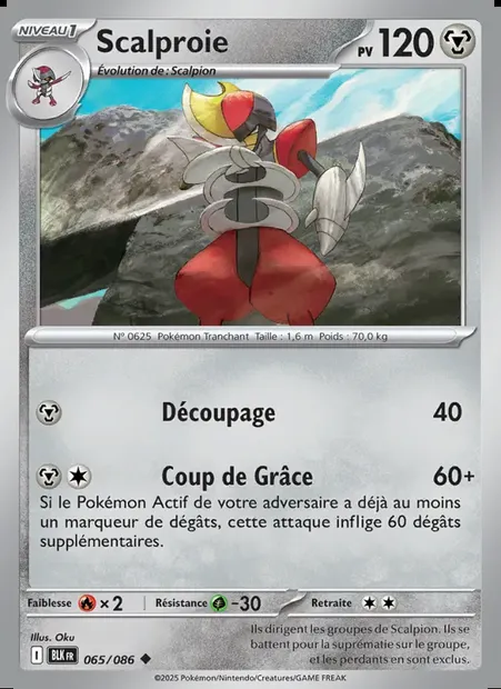 Scalproie, carte Pokémon BLK 065 — extension Foudre Noire