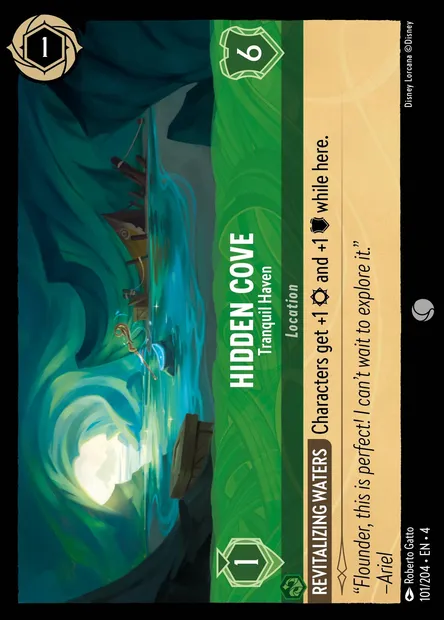 Hidden Cove - Tranquil Haven, Disney Lorcana card CH4-101 — Ursula's Return set