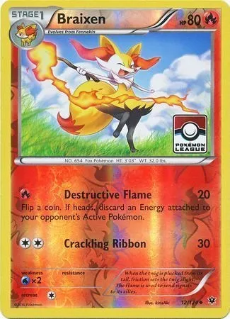 Braixen, Pokémon card LGP 012-3 — League Promos set