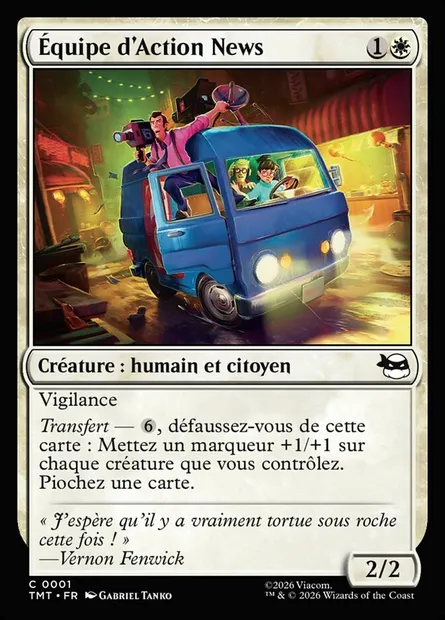 Équipe d'Action News, carte Magic TMT 1 — extension Teenage Mutant Ninja Turtles