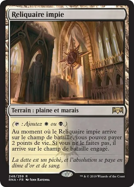 Reliquaire impie, carte Magic RNA 248 — extension L'allégeance de Ravnica