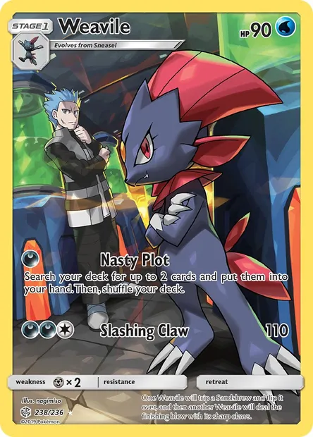 Weavile, Pokémon card CEC 238 — Cosmic Eclipse set