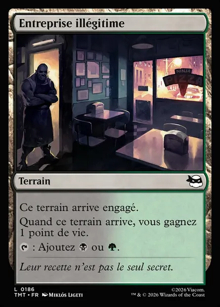 Entreprise illégitime, carte Magic TMT 186 — extension Teenage Mutant Ninja Turtles