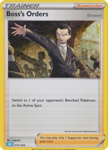 Boss's Orders - Giovanni, Pokémon card CLB 019 — Pokémon TCG Classic: Blastoise & Suicune ex Deck set