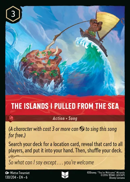 The Islands I Pulled from the Sea, Disney Lorcana card CH6-130 — Azurite Sea set