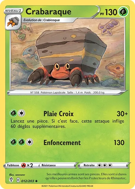 Crabaraque, carte Pokémon EVS 12 — extension Évolution Céleste