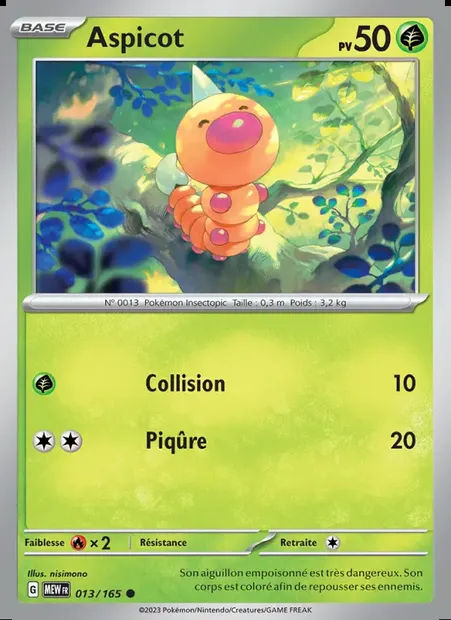Aspicot, carte Pokémon MEW 013 — extension 151