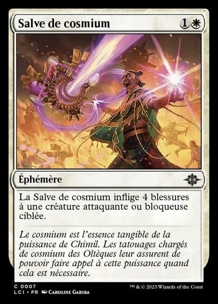 Salve de cosmium, carte Magic LCI 7 — extension The Lost Caverns of Ixalan