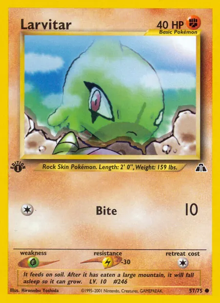 Larvitar, Pokémon card ND 57 — Neo Discovery set