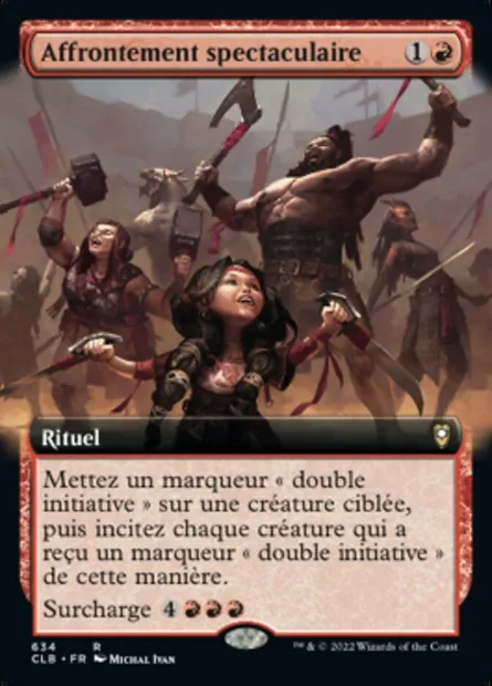 Affrontement spectaculaire, carte Magic CLB 634 — extension Commander Légendes : la bataille de la Porte de Baldur