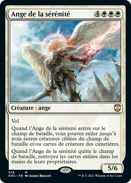 Ange de la sérénité, carte Magic KHC 18 — extension Kaldheim Commander