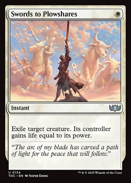 Swords to Plowshares, Magic card TDC 134 — Tarkir: Dragonstorm Commander set
