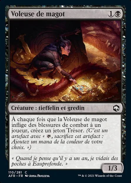 Voleuse de magot, carte Magic AFR 110 — extension Forgotten Realms: Aventures dans les Royaumes Oubliés