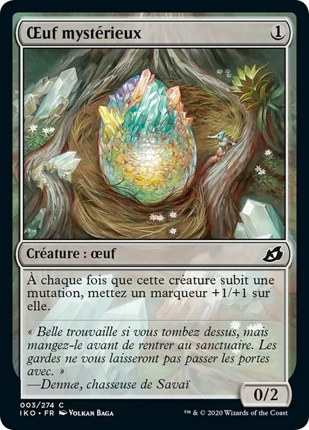 Œuf mystérieux, carte Magic IKO 3 — extension Ikoria: Lair of Behemoths