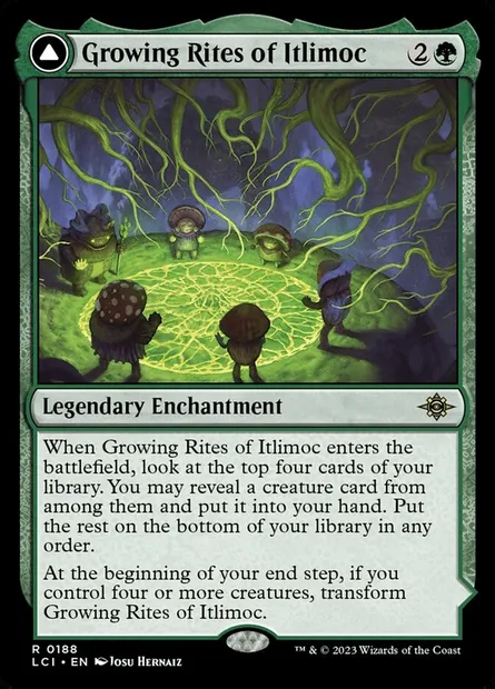 Growing Rites of Itlimoc // Itlimoc, Cradle of the Sun, Magic card LCI 188 — The Lost Caverns of Ixalan set