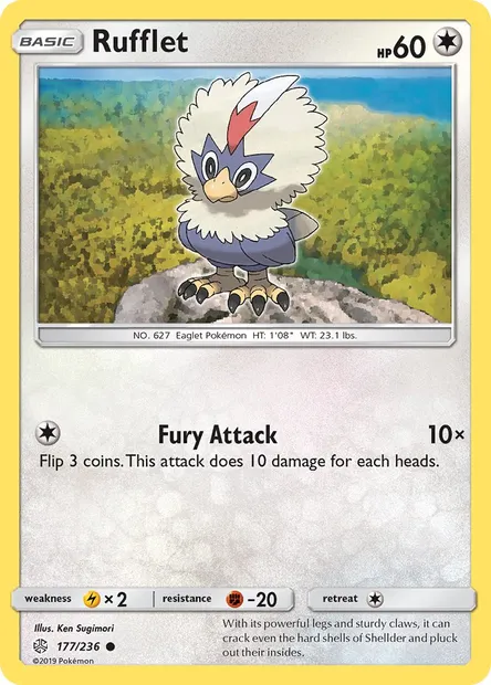 Rufflet, Pokémon card CEC 177 — Cosmic Eclipse set