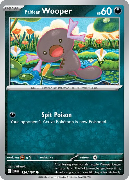 Paldean Wooper, Pokémon card OBF 126 — Obsidian Flames set