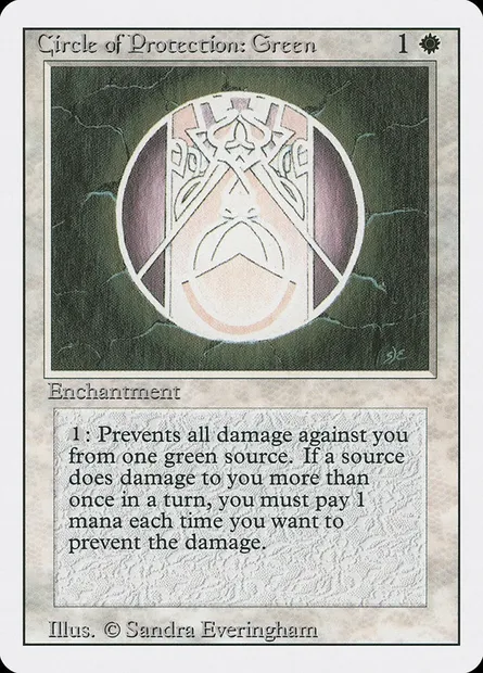 Cercle de protection : vert, carte Magic 3ED 11 — extension Revised Edition