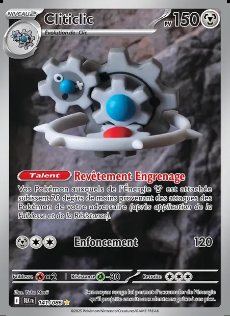 Cliticlic, carte Pokémon BLK 141 — extension Foudre Noire