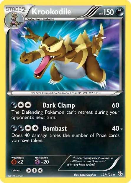 Krookodile, Pokémon card DRX 127 — Dragons Exalted set