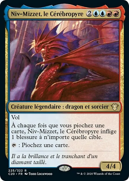 Niv-Mizzet, le Cérébropyre, carte Magic C20 225 — extension Commander 2020