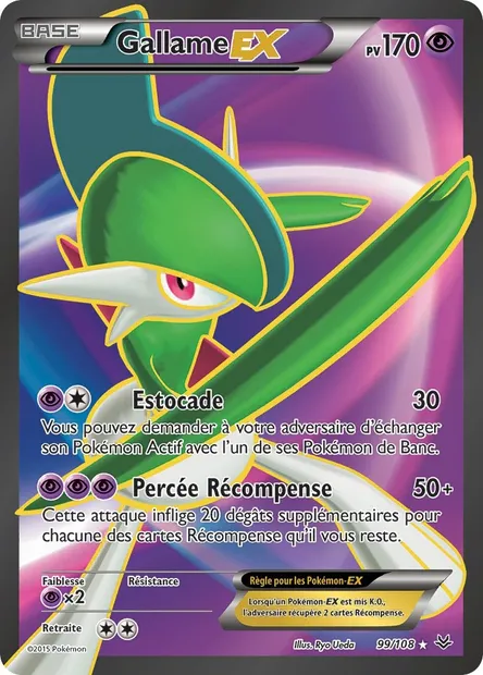 Gallame EX, carte Pokémon ROS 99 — extension Ciel Rugissant