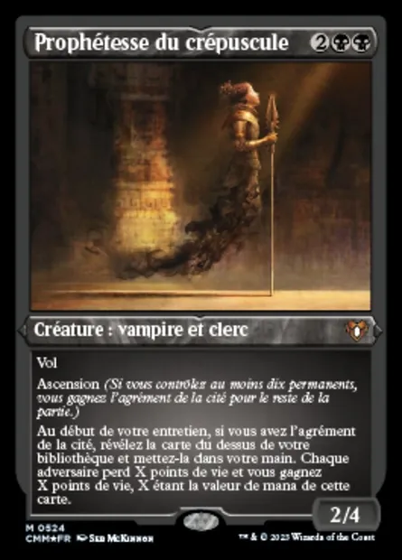 Prophétesse du crépuscule, carte Magic CMM 524 — extension Commander Masters