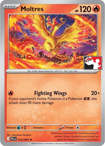 Moltres, Pokémon card PPS 014nh — Play! Pokémon Prize Pack Series set