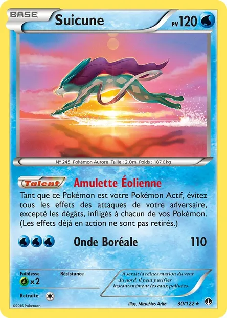 Suicune, carte Pokémon BKP 30 — extension Rupture Turbo
