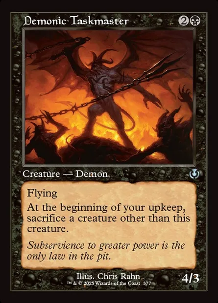 Demonic Taskmaster, Magic card INR 377 — Innistrad Remastered set