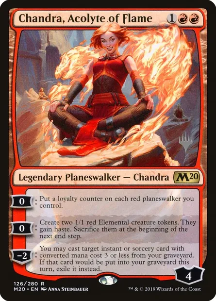 Chandra, acolyte de la flamme, carte Magic PM20 126p — extension Core Set 2020 Promos