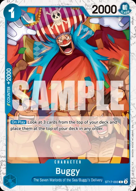 Buggy, One Piece card ST17-003 — Blue Donquixote Doflamingo set