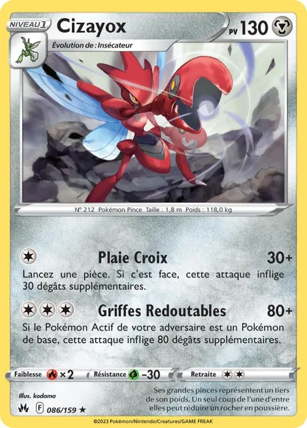 Cizayox, carte Pokémon CRZ 086 — extension Zénith Suprême