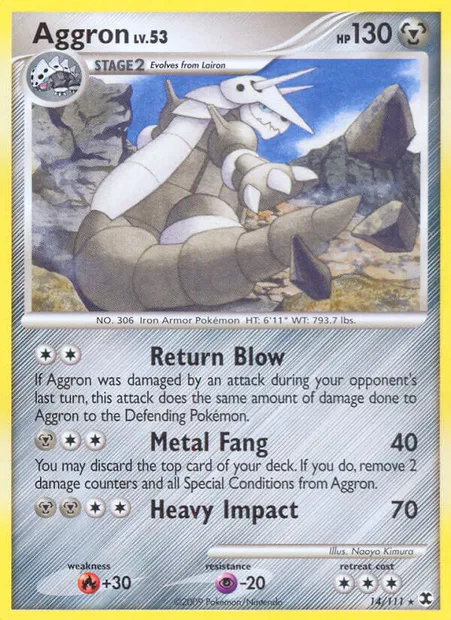 Aggron, Pokémon card RR 14 — Rising Rivals set