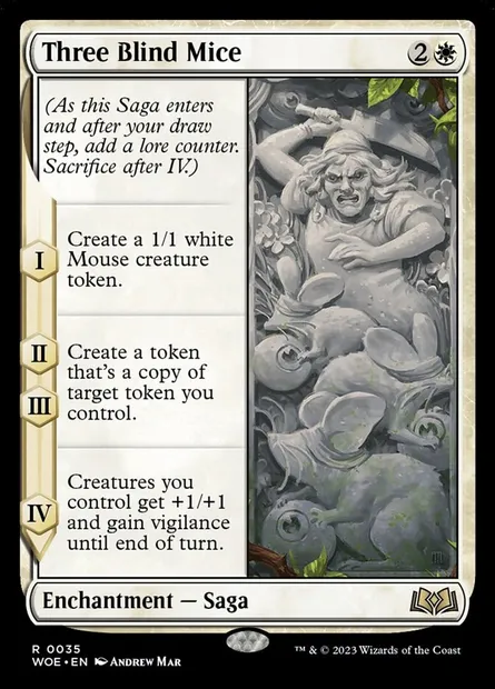 Three Blind Mice, Magic card WOE 35 — Wilds of Eldraine set