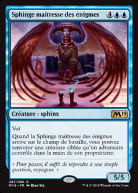Sphinge maîtresse des énigmes, carte Magic M19 287 — extension Core Set 2019