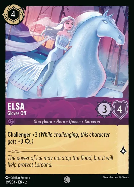 Elsa - Gloves Off, Disney Lorcana card CH2-039 — Rise of the Floodborn set