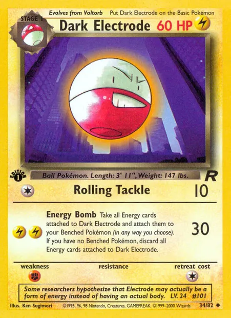 Dark Electrode, Pokémon card TR 34 — Team Rocket set