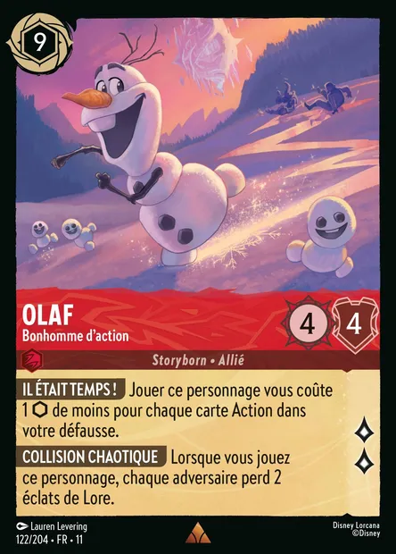 Olaf - Bonhomme d'action, carte Disney Lorcana CH11-122 — extension Givresort