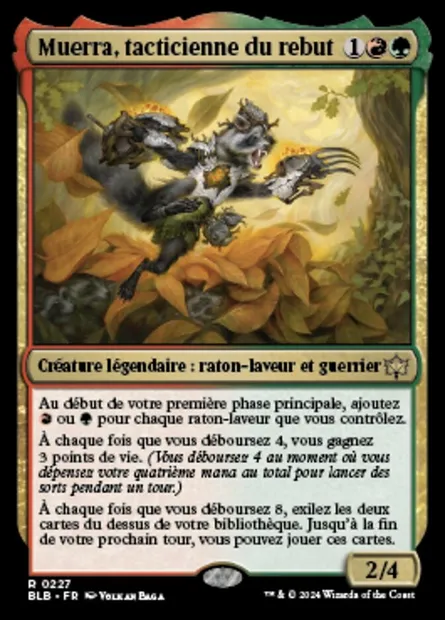 Muerra, tacticienne du rebut, carte Magic BLB 227 — extension Bloomburrow