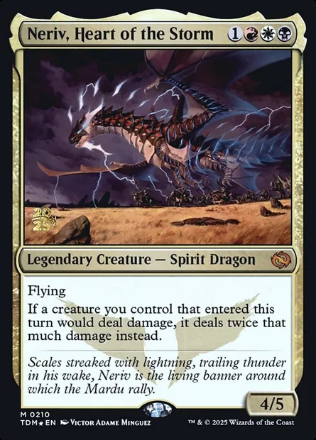 Neriv, cœur de la tempête, carte Magic PTDM 210s — extension Tarkir: Dragonstorm Promos