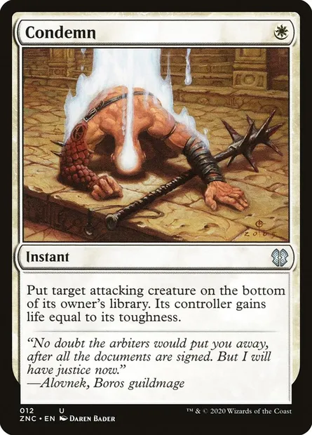 Condemn, Magic card ZNC 12 — Zendikar Rising Commander set