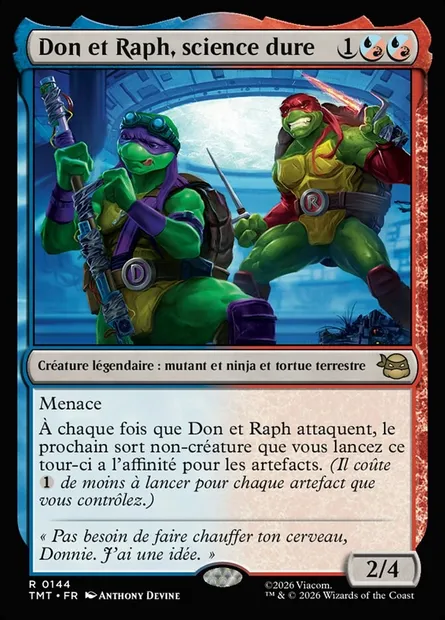 Don et Raph, science dure, carte Magic TMT 144 — extension Teenage Mutant Ninja Turtles