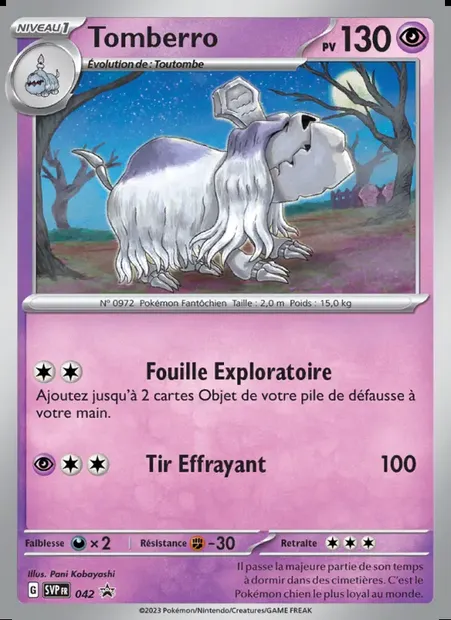 Tomberro, carte Pokémon PR-SV 042 — extension SVP Black Star Promos