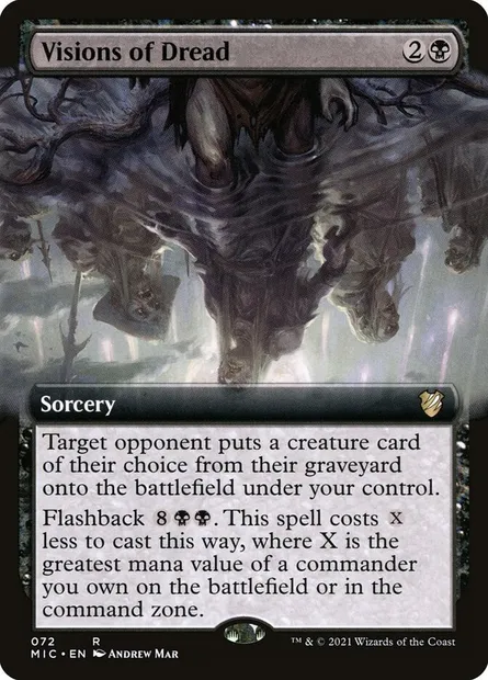 Visions of Dread, Magic card MIC 72 — Midnight Hunt Commander set