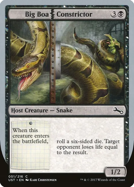 Big Boa Constrictor, Magic card UST 51 — Unstable set