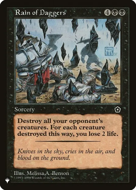 Pluie de dagues, carte Magic P 02-85 — extension The List