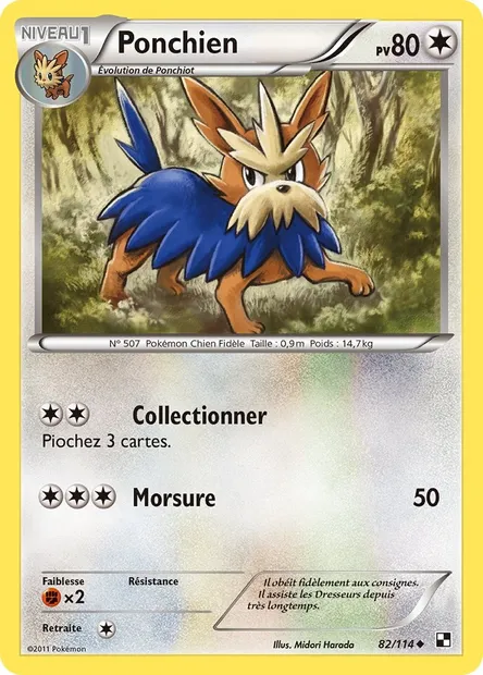 Ponchien, carte Pokémon BLW 82 — extension Noir & Blanc