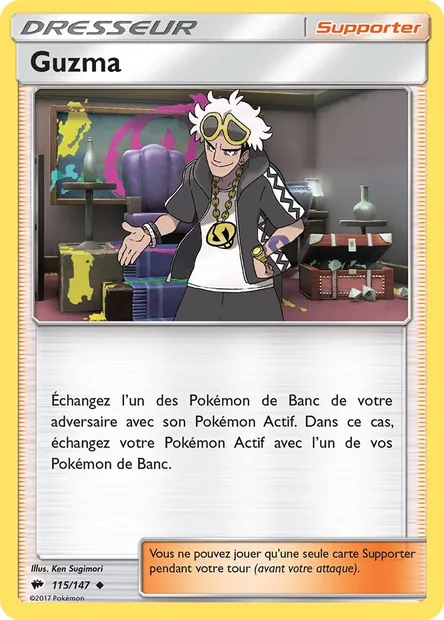 Guzma, carte Pokémon BUS 115 — extension Ombres Ardentes