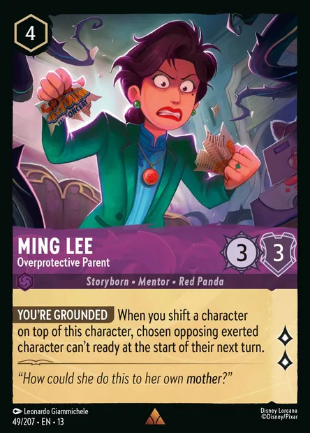 Ming Lee - Overprotective Parent, Disney Lorcana card CH13-049 — Attack of the Vine! set